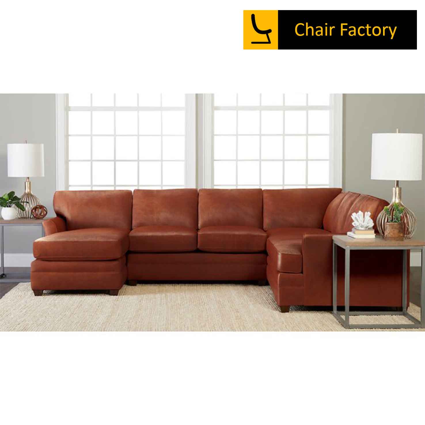 Zurdo Genuine Leather l shape sofa 