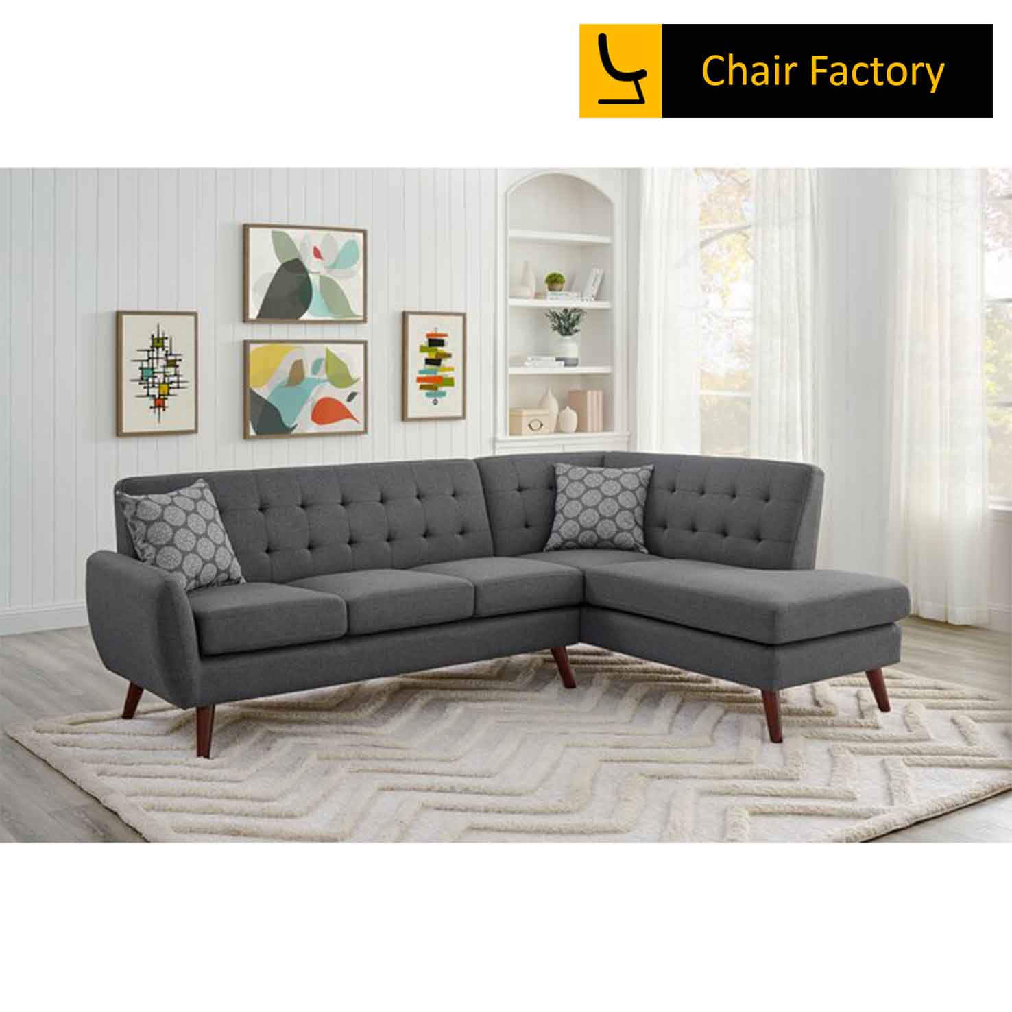 Kendall grey l shape sofa 
