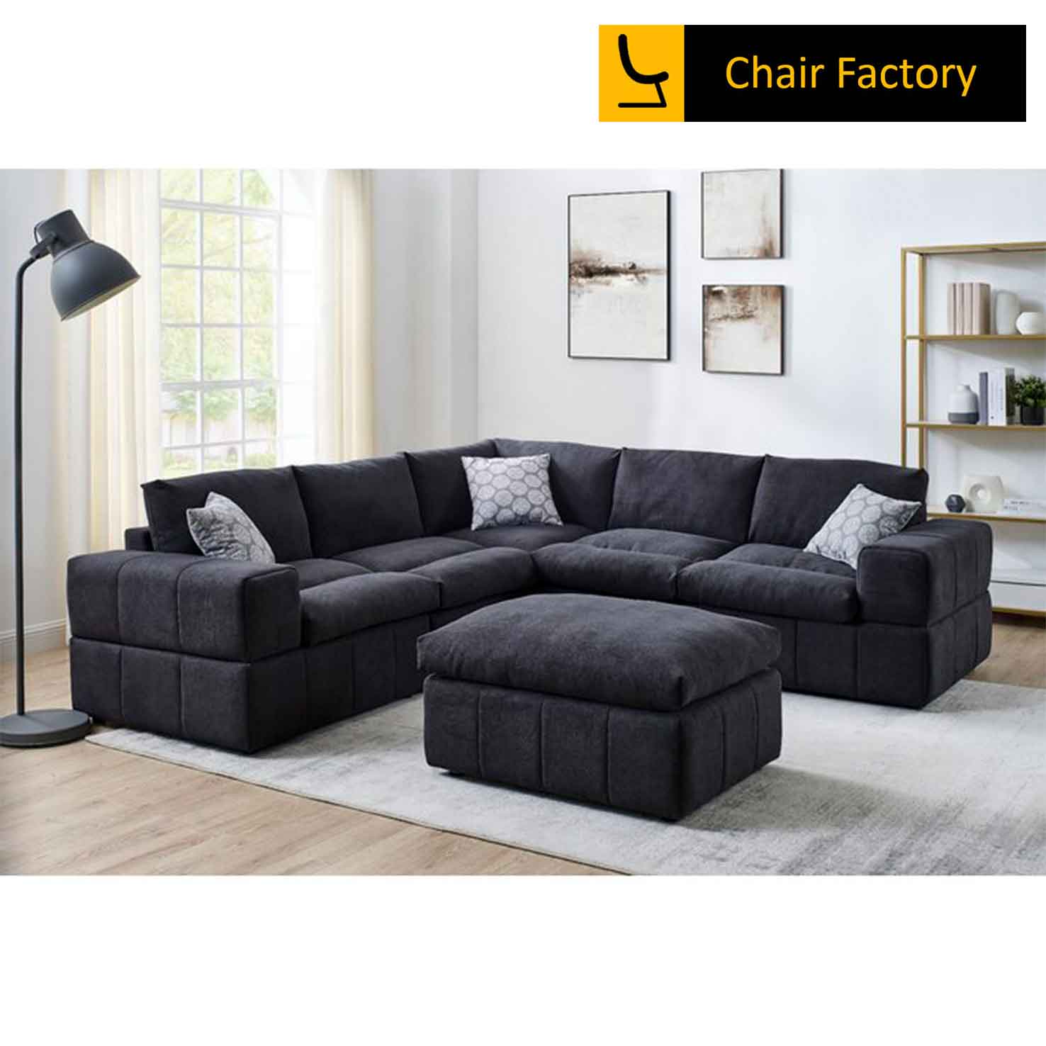 Wannerstedt dark grey  L Shaped Sofa