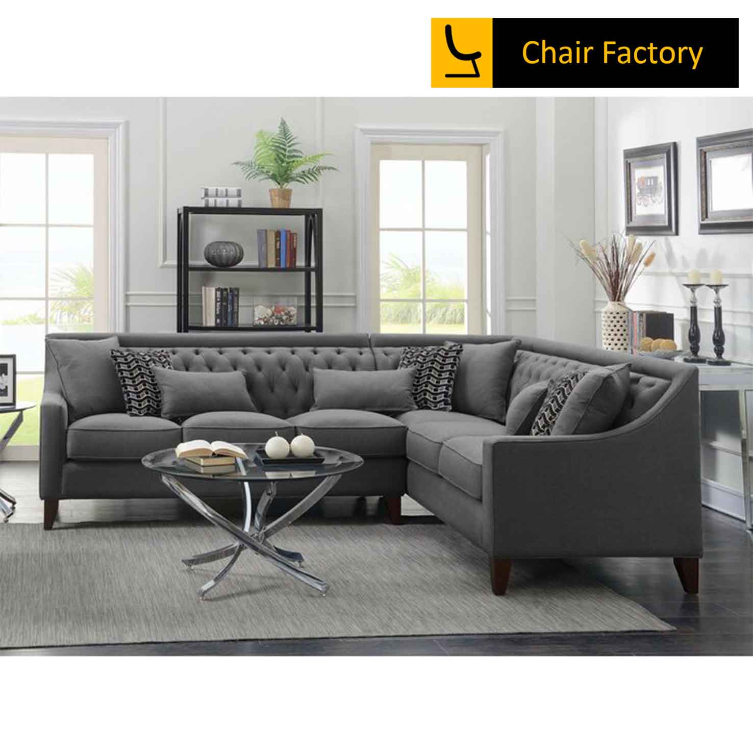 zooz grey l shape sofa 