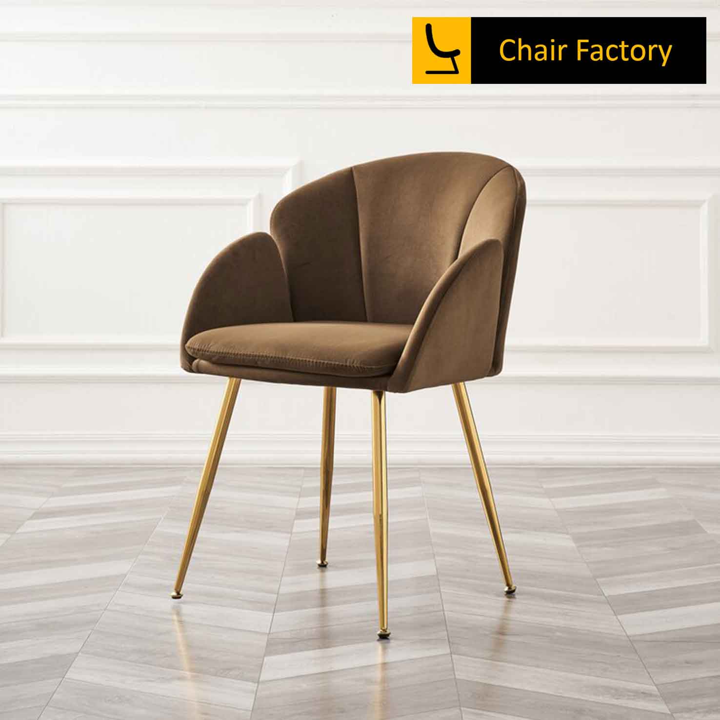 Allsaints brown gold legs chair