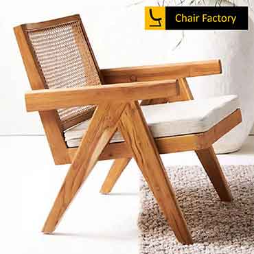 Pierre Jeanneret Solid Wood & Cane Replica