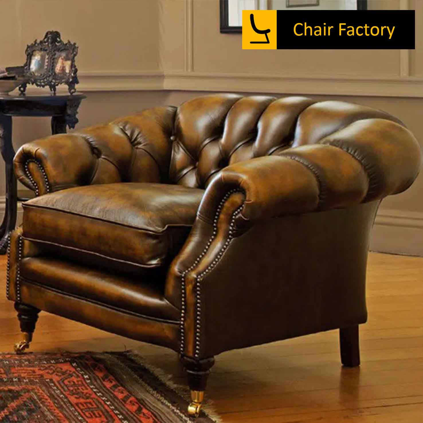 BRADWELL Genuine Leather Arm Chairs