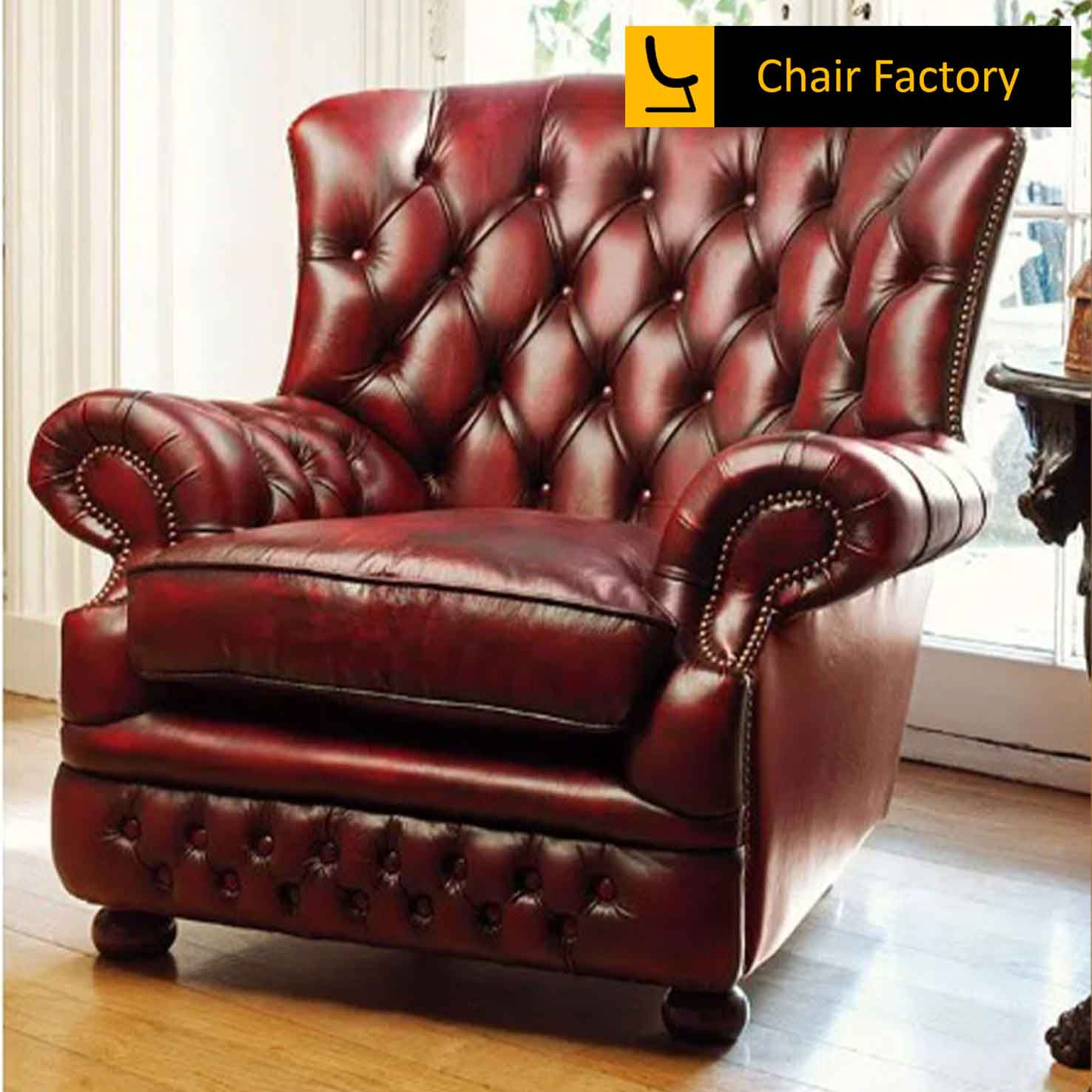 HOWLAND Genuine Leather Arm Chairs 