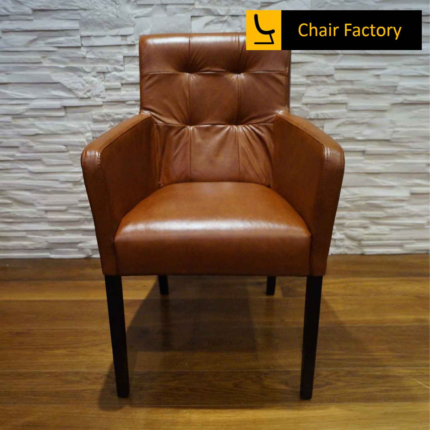 Campbell Genuine Leather Arm Chair for High End Store & Government