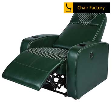 Baluchon Bottle Green Leather Recliner Chair 