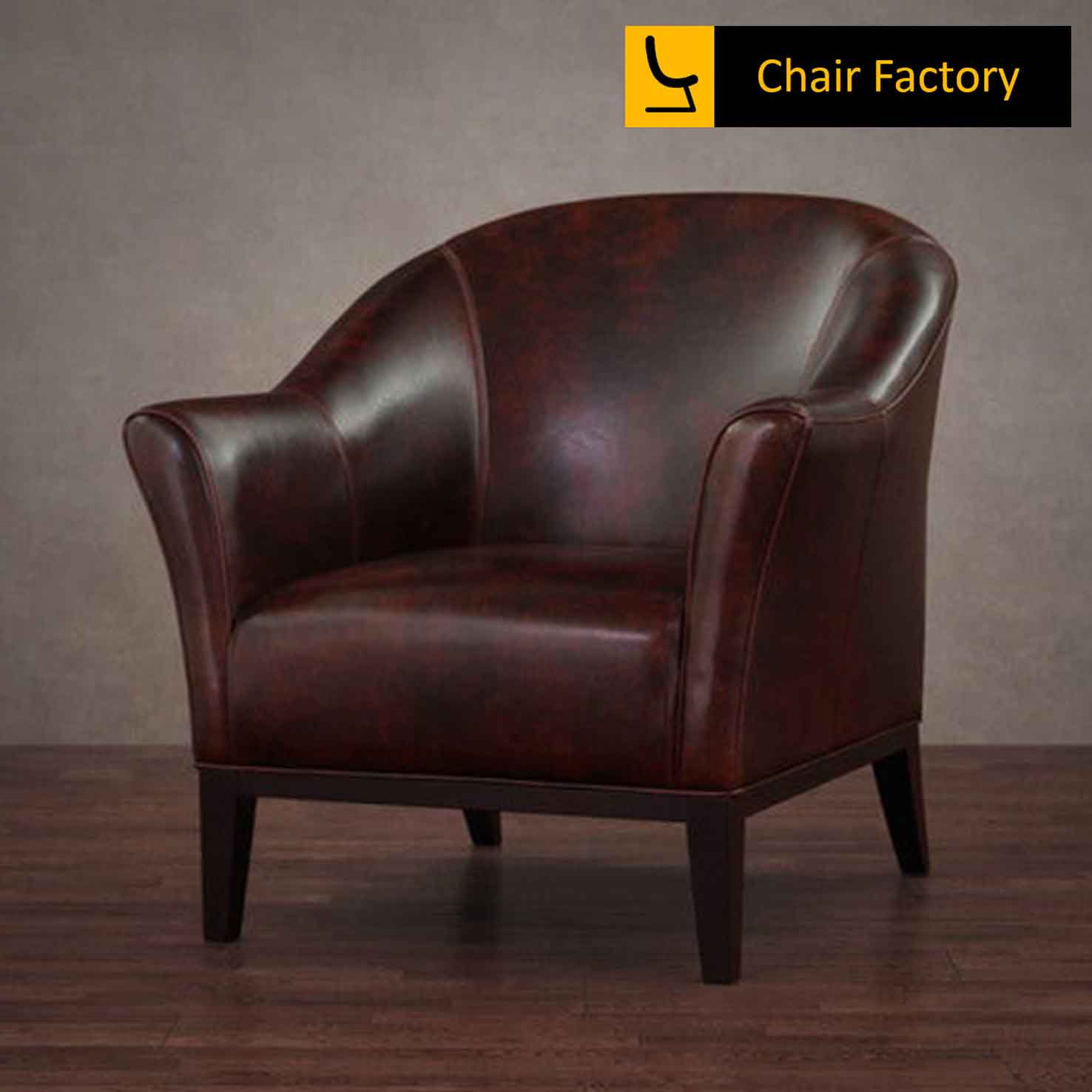 Corrado Genuine Leather Arm Chair for Building Lobby & Premium Showroom