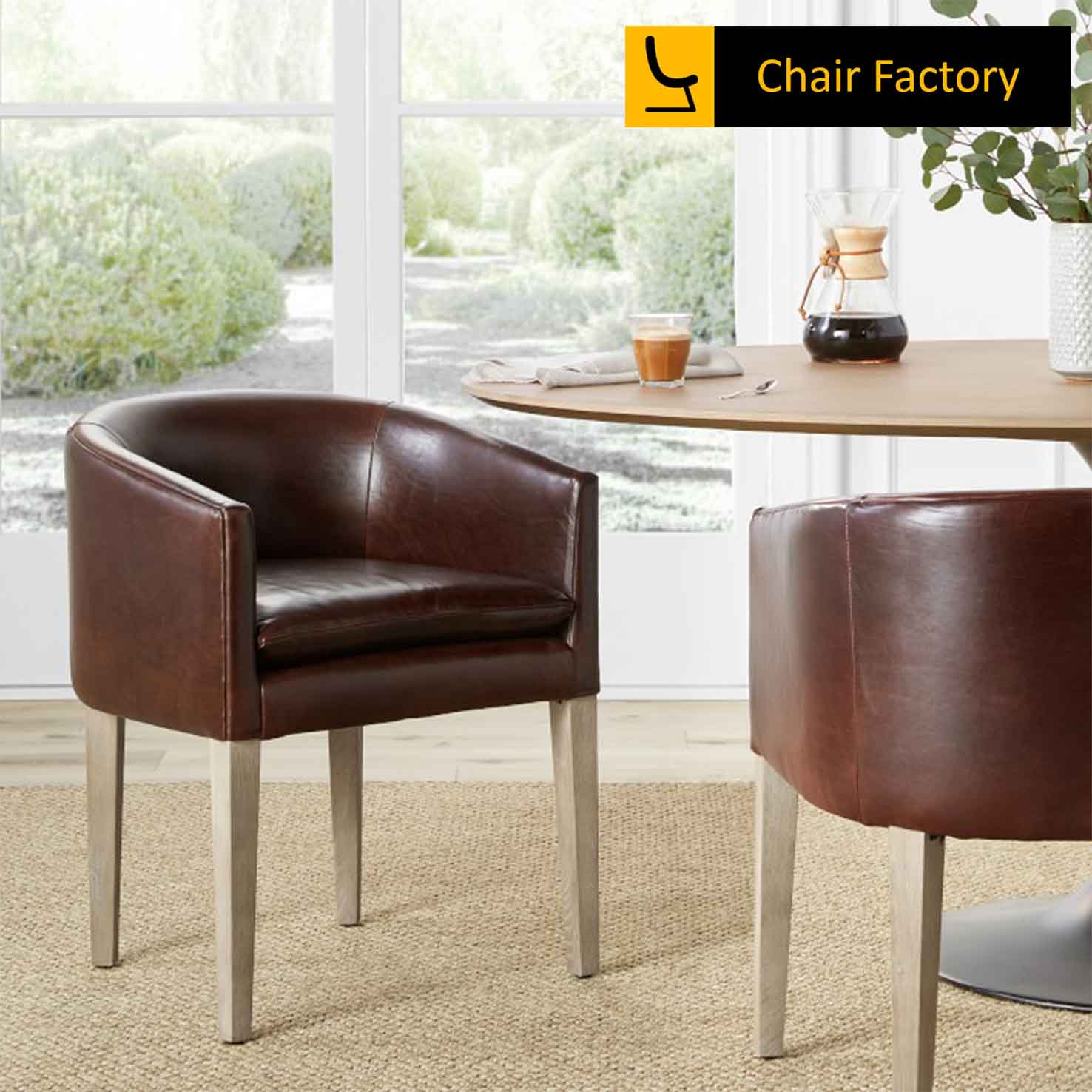 Mica Genuine Leather Arm Chair 