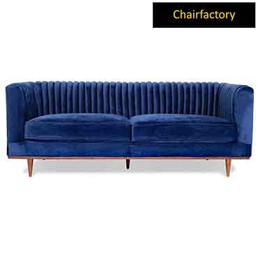 Karlstad Blue Velvet 3 Seater Sofa