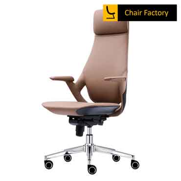 Phantom High Back 100% Genuine Leather Brown Chair