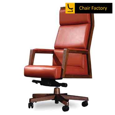 MONTGOMARY TAN HIGH BACK 100% GENUINE LEATHER CHAIR