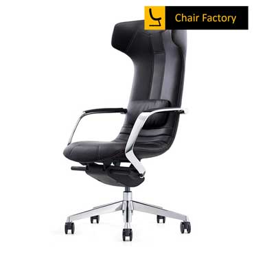 Victorious High Back Imported 100% Genuine Leather Office Black Chair