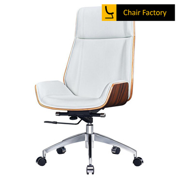 HILANDER HIGH BACK WHITE LEATHER CHAIR