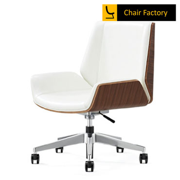 HILANDER MID BACK WHITE LEATHER CHAIR