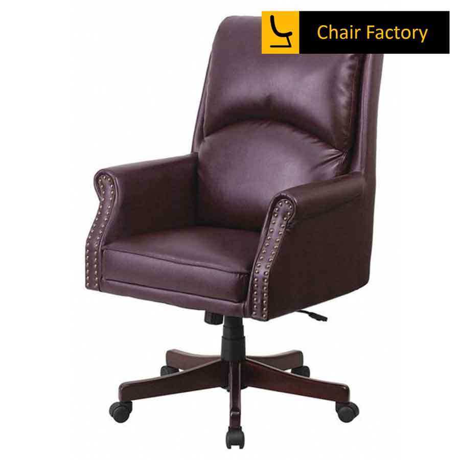 Duke Burgundy High Back 100% Genuine Leather Chair
