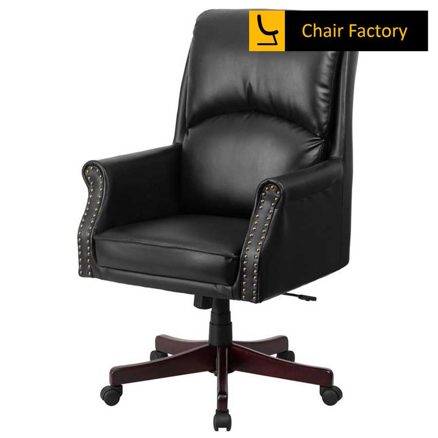 Duke Black High Back 100% Genuine Leather Chair