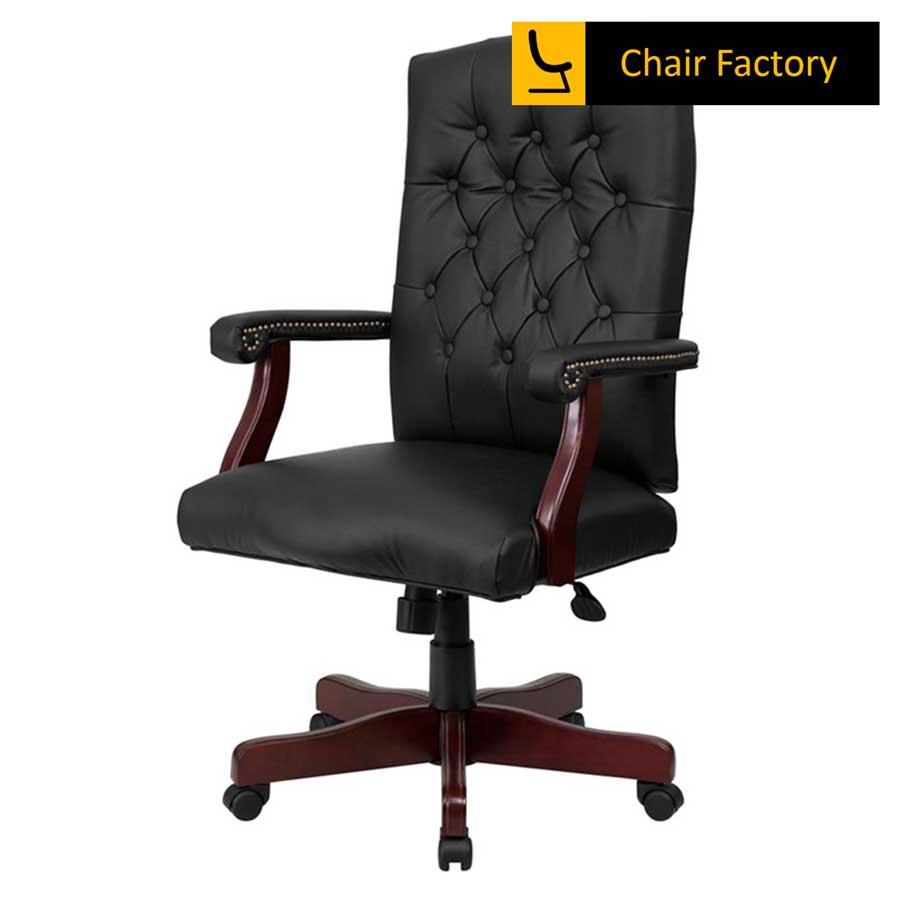 Lord Black High Back 100% Genuine Leather Chair