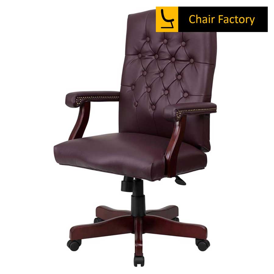 Lord Burgundy High Back 100% Genuine Leather Chair