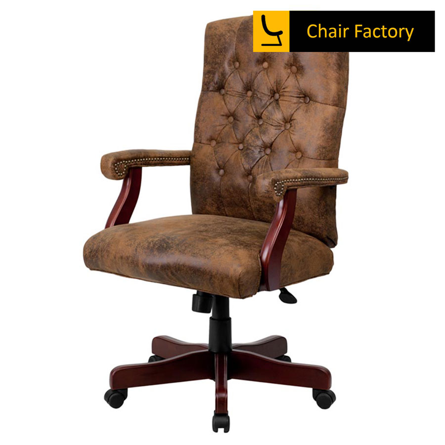 Lord Vintage Brown High Back 100% Genuine Leather Chair
