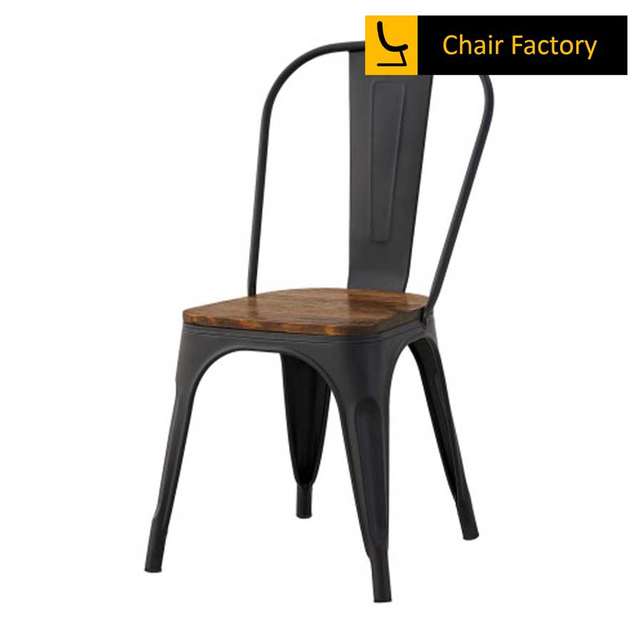 Tolix Chair Replica With Wooden Seat