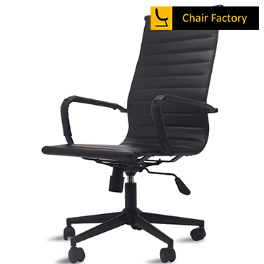 James Single Cushion High Back conference Room Chair with black frame