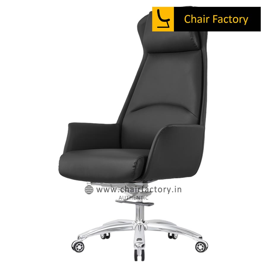 Designer Balmain High Back Black Italian Faux Leather Office Chair ...