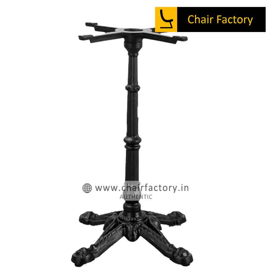 Plato Black Mlid Steel Metal Single Pillar Cafe Table Stand | Chair Factory
