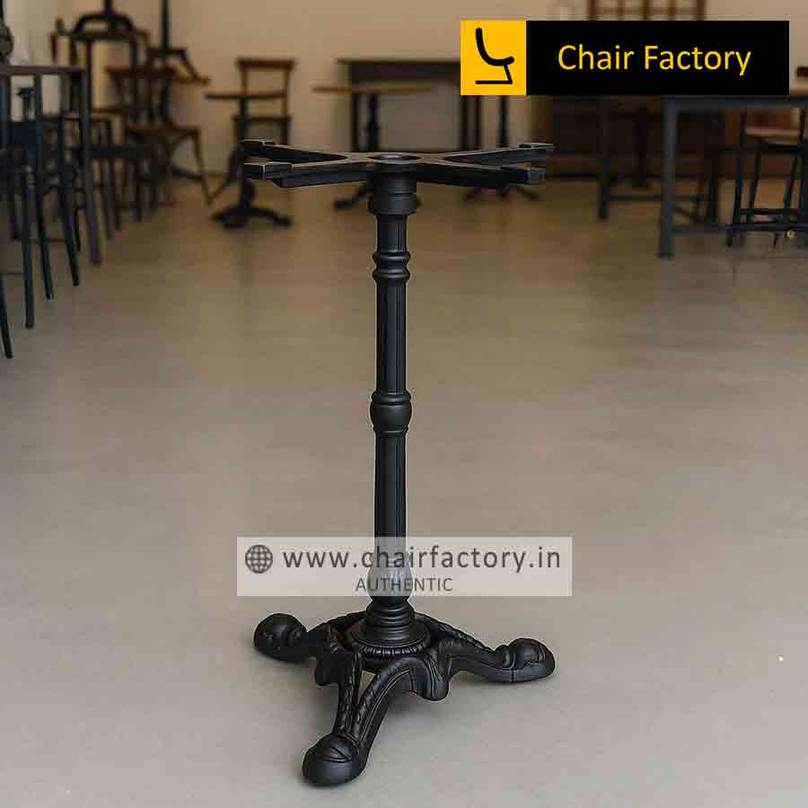 Plato Black Mlid Steel Metal Single Pillar Cafe Table Stand | Chair Factory