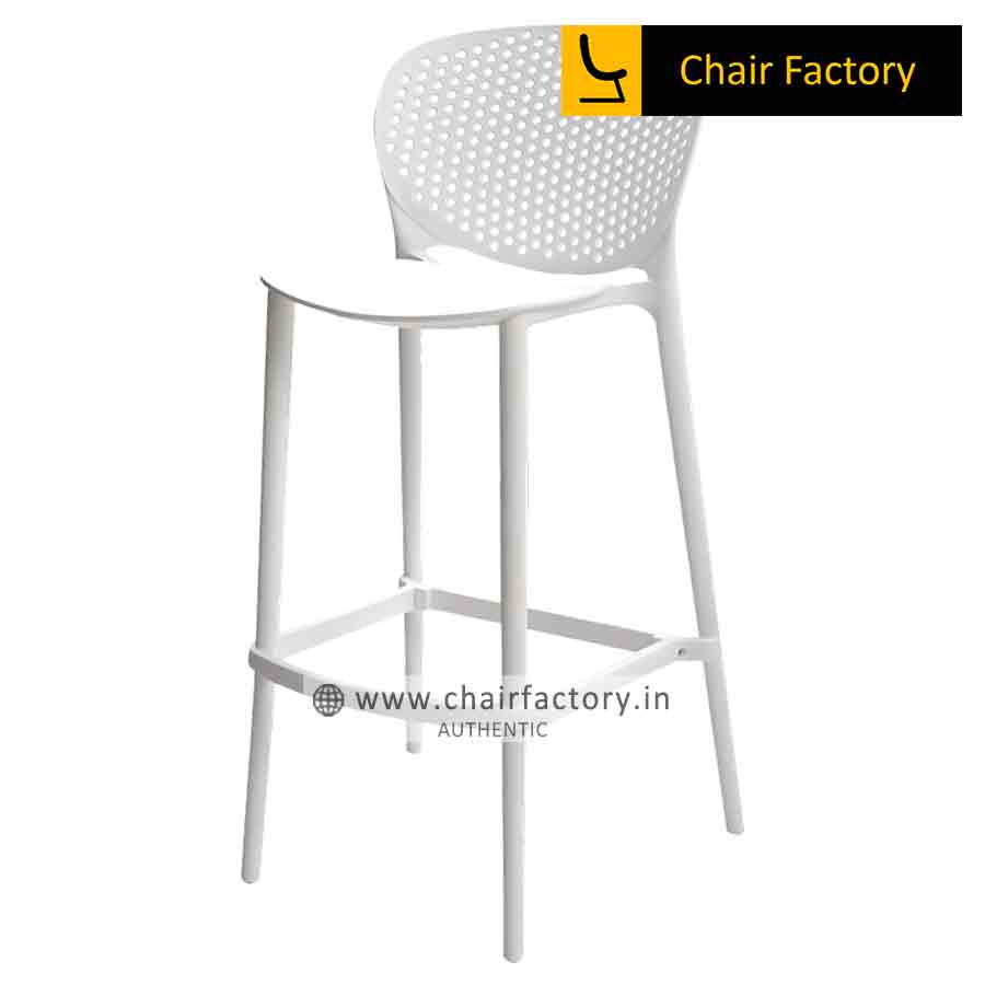 Tabbie White Bar Stool