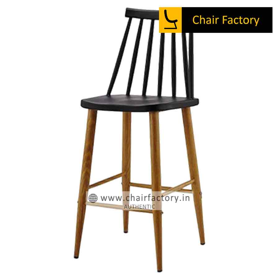 Wasser Black High Counter Bar Stool