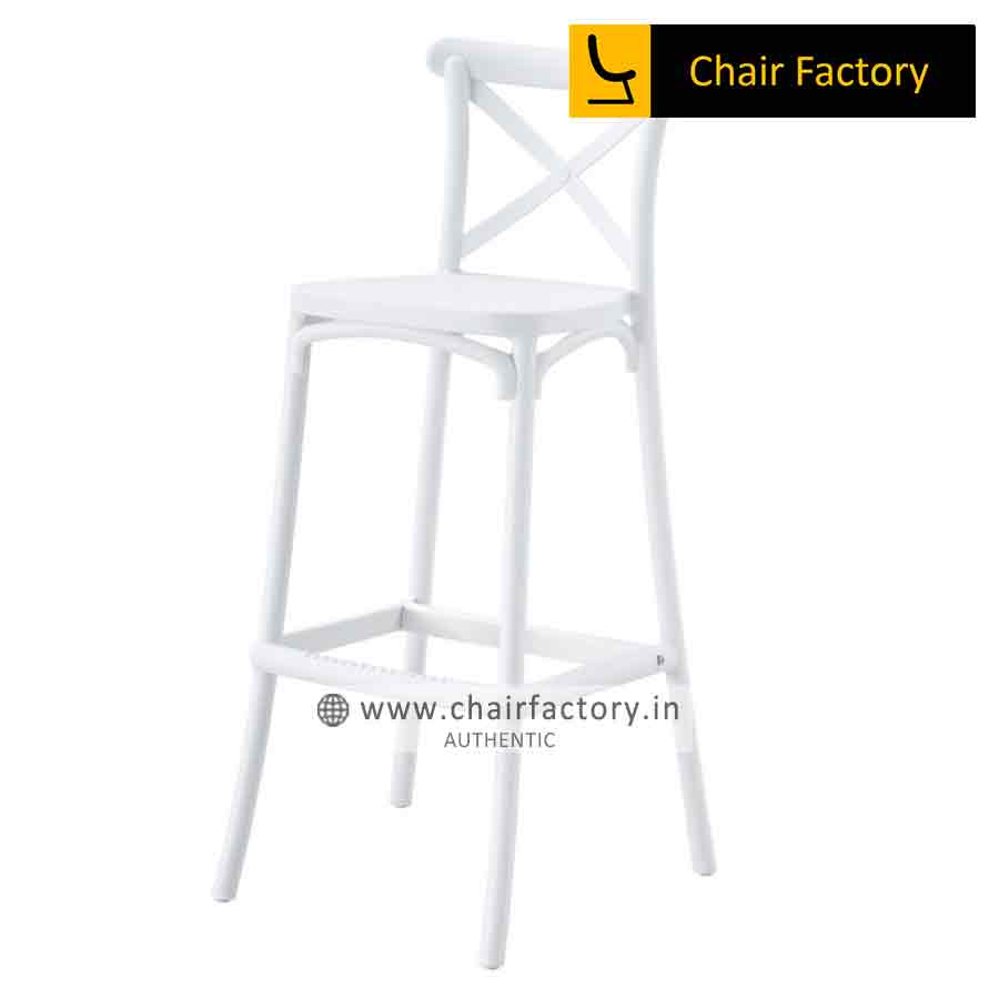Avecross White Bar Stool
