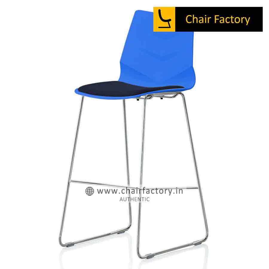Preston Blue Bar Stool with Cushion