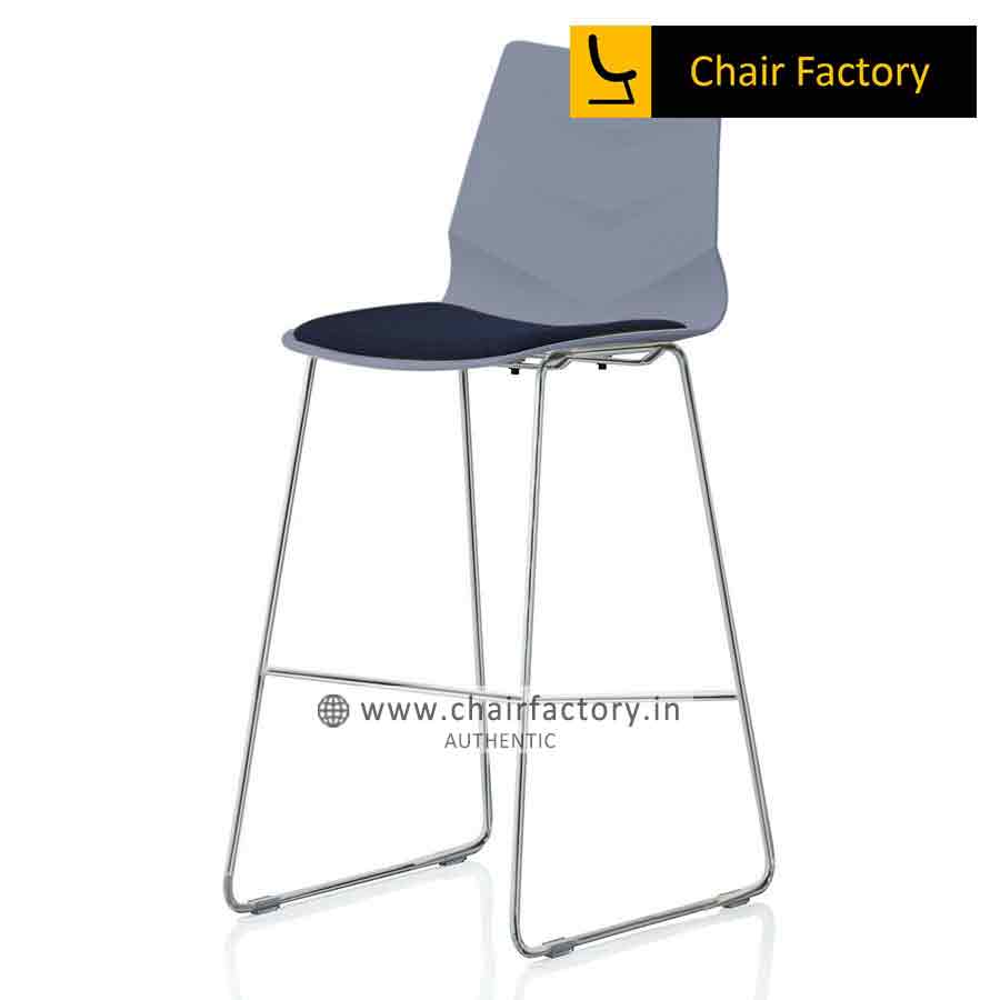 Preston Gray Bar Stool with Cushion