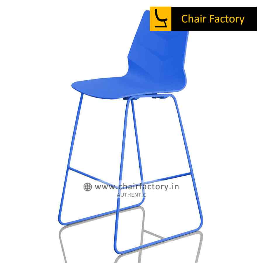 Preston Blue Bar Stool with Blue Frame