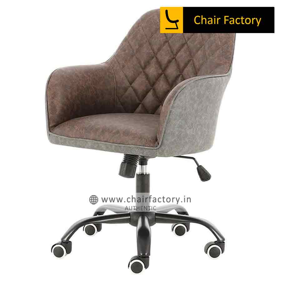 Laz Distressed Brown And Grey Designer Chair