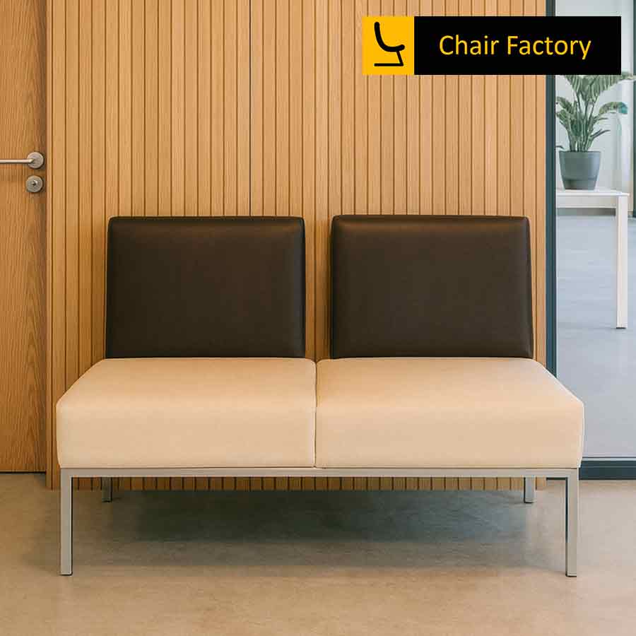 Giunone 2 Seater Leather Office Sofa