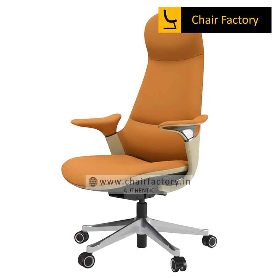 Mandate High Back 100% Genuine Leather Tan Chair