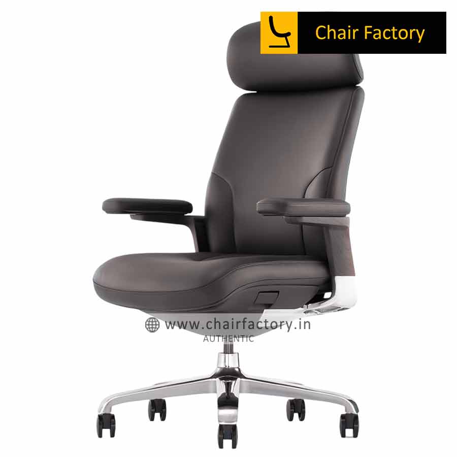 Stallion High Back 100% Genuine Leather Brown Chair 