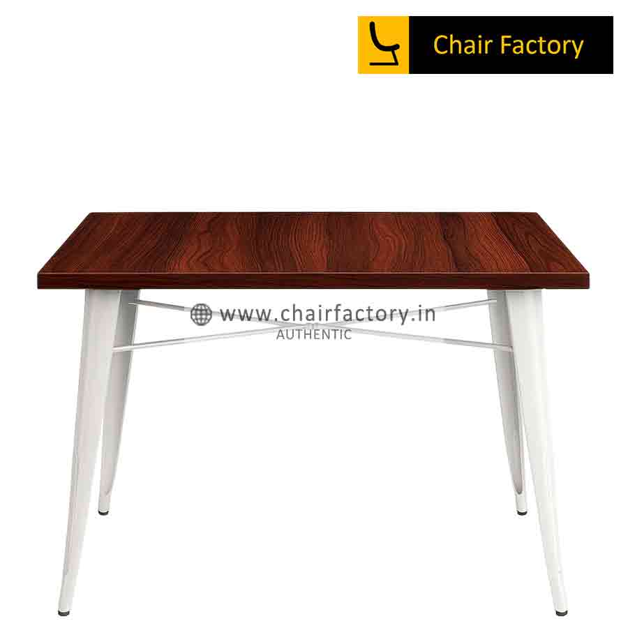 Tolix Rectangle White Cafe Table