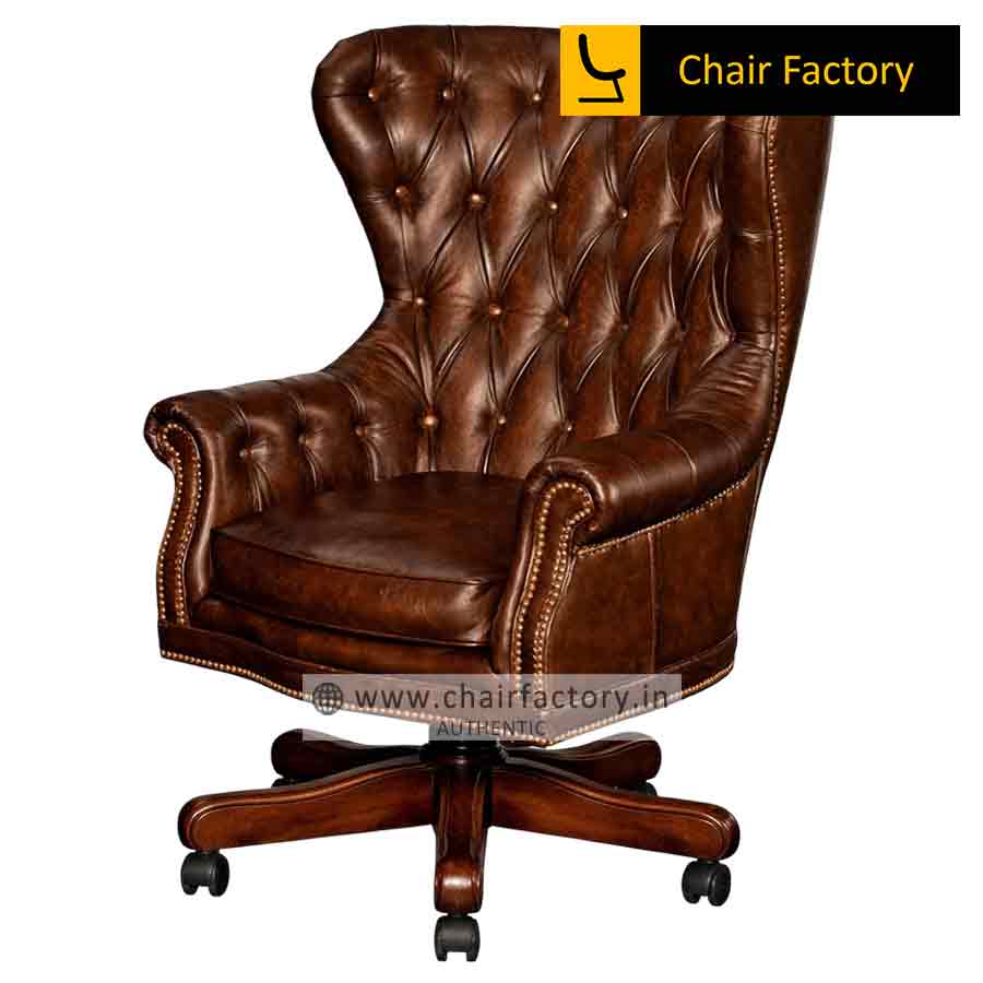 Einer high back 100% genuine leather chair 