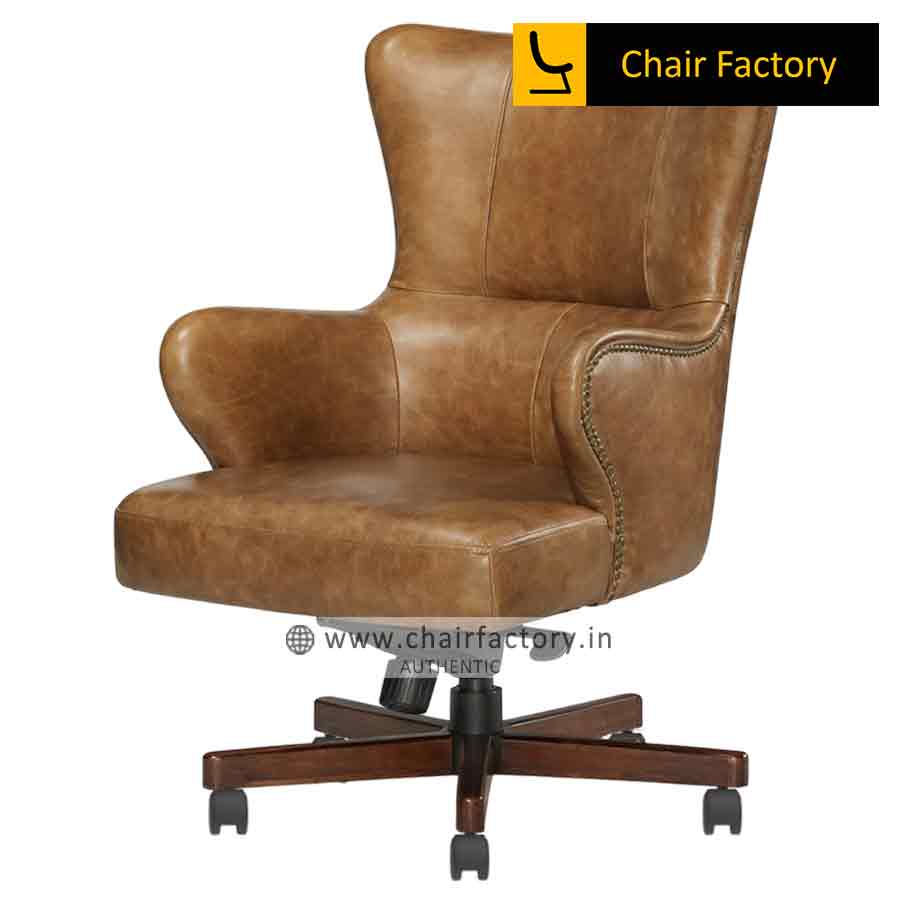 Kingsley High Back 100% GENUINE Leather Chair