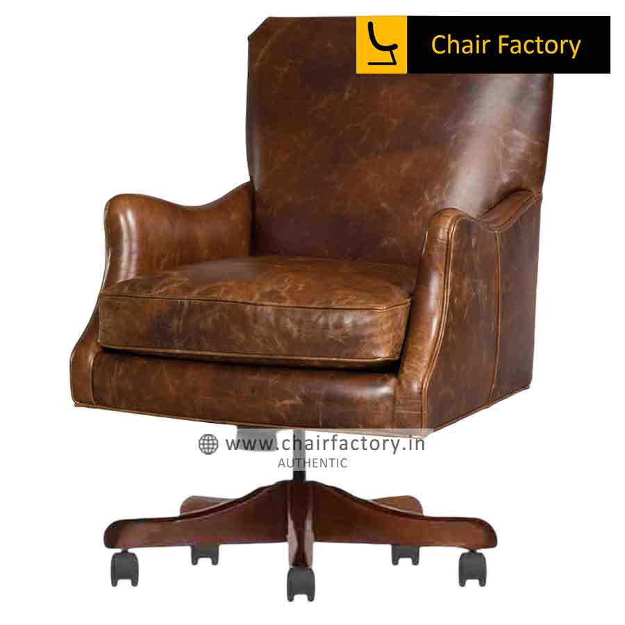 Fitzgerald Medium Back 100% GENUINE LEATHER CHAIR 