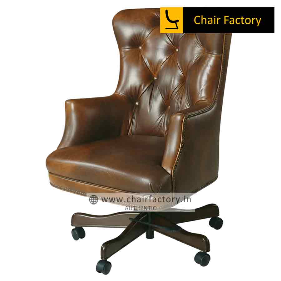 Kaiser Brown High back 100% genuine leather chair 