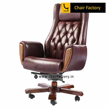 Napoleon High Back 100% Genuine Leather Chair