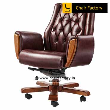 Napoleon Mid Back 100% Genuine Leather Chair