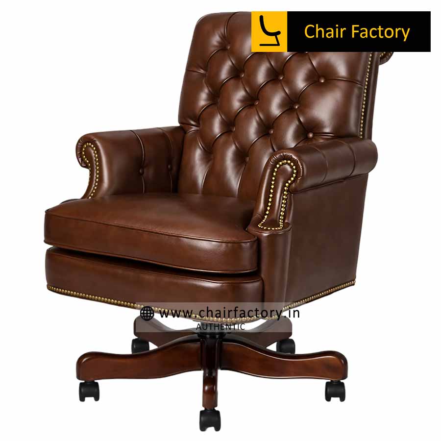 Truman Mid Back 100% Genuine Leather Chair