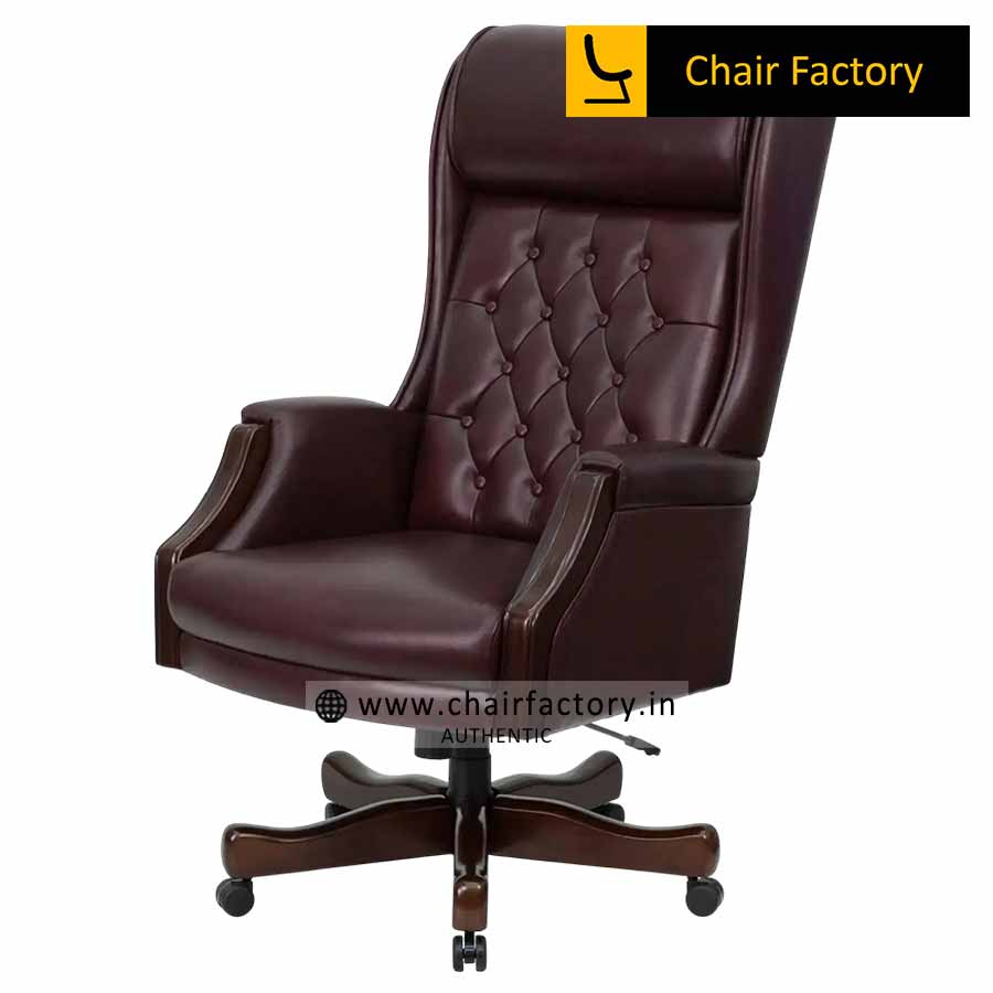 Prime Minister Burgundy High Back 100% Genuine Leather Chair