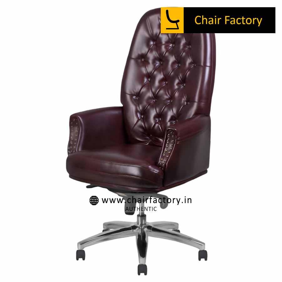 Supremos Burgundy High Back 100% Genuine Leather Chair