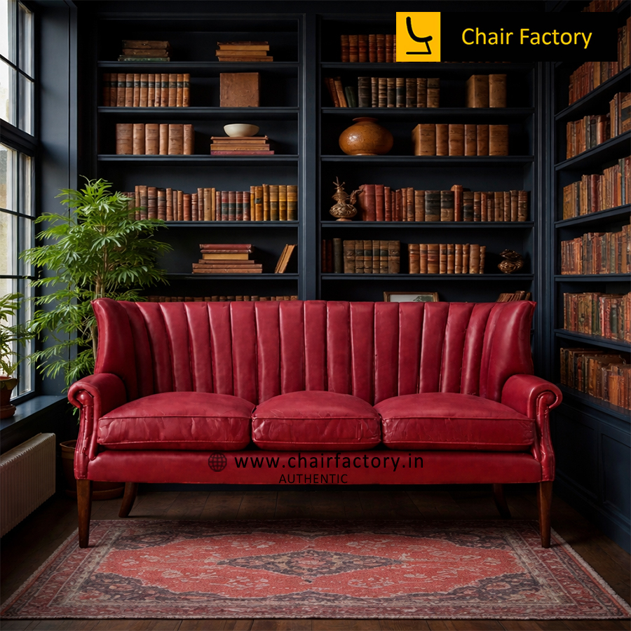 Anne Neville Genuine Leather Sofa