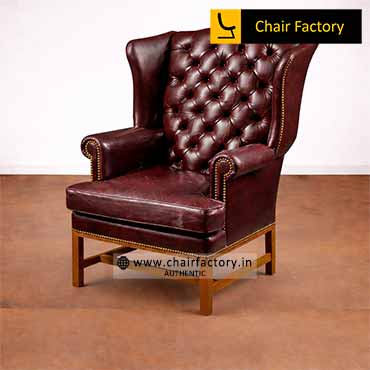 BORTHWICK GENUINE LEATHER ARM CHAIR